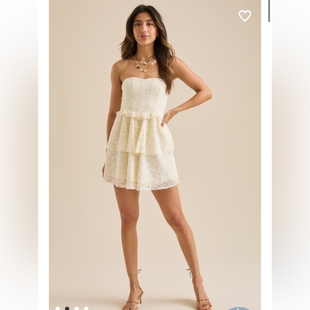 New with tags Altar’d state marigold lace strapless dress - Picture 3 of 4